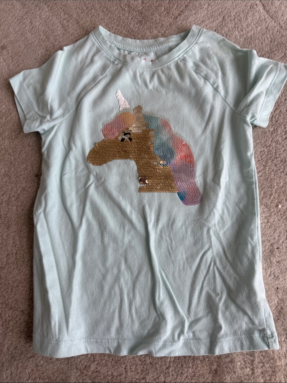 Cat & Jack Light Blue Unicorn Sequin Tee